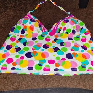 Junior plus polka dot bikini top